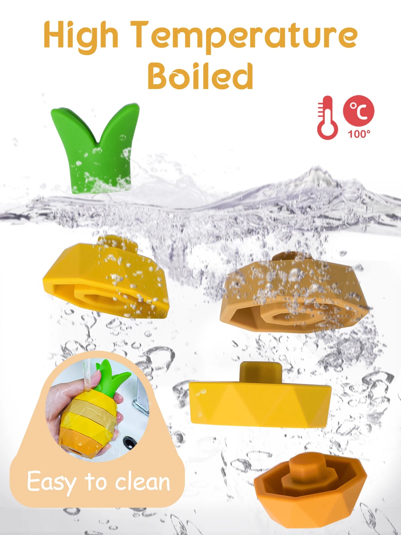 Puzzle 3D pezzi impilabili frutta in silicone per bambini multivariante
