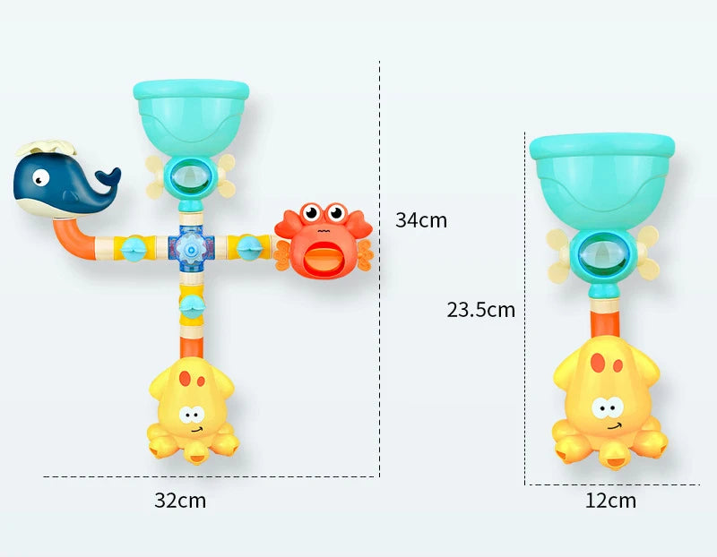 Jeu de Salle de Bain Robinet à Pulvérisation Animaux Marins