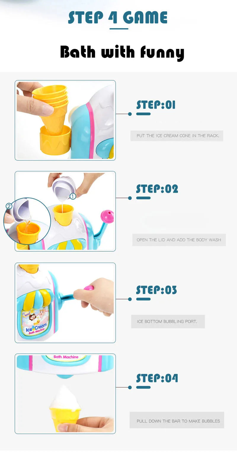 Juego de baño con máquina de helado de espuma