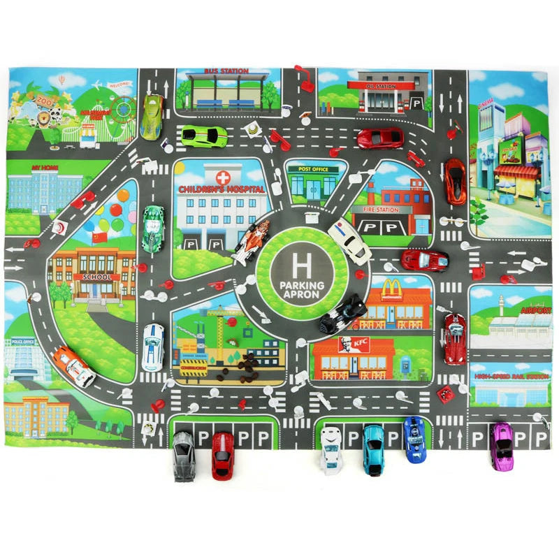 Tappeto da Gioco per Bambini Strade in Città