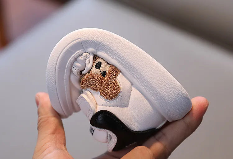 Scarpe Sportive Velcro e Stringhe con Orsetto per Bambini