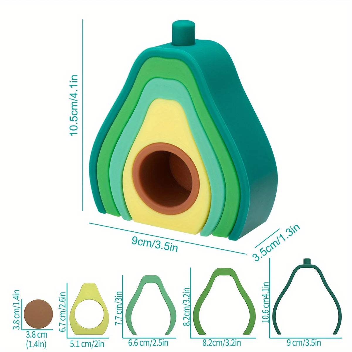 Puzzle 3D pezzi impilabili frutta in silicone per bambini multivariante