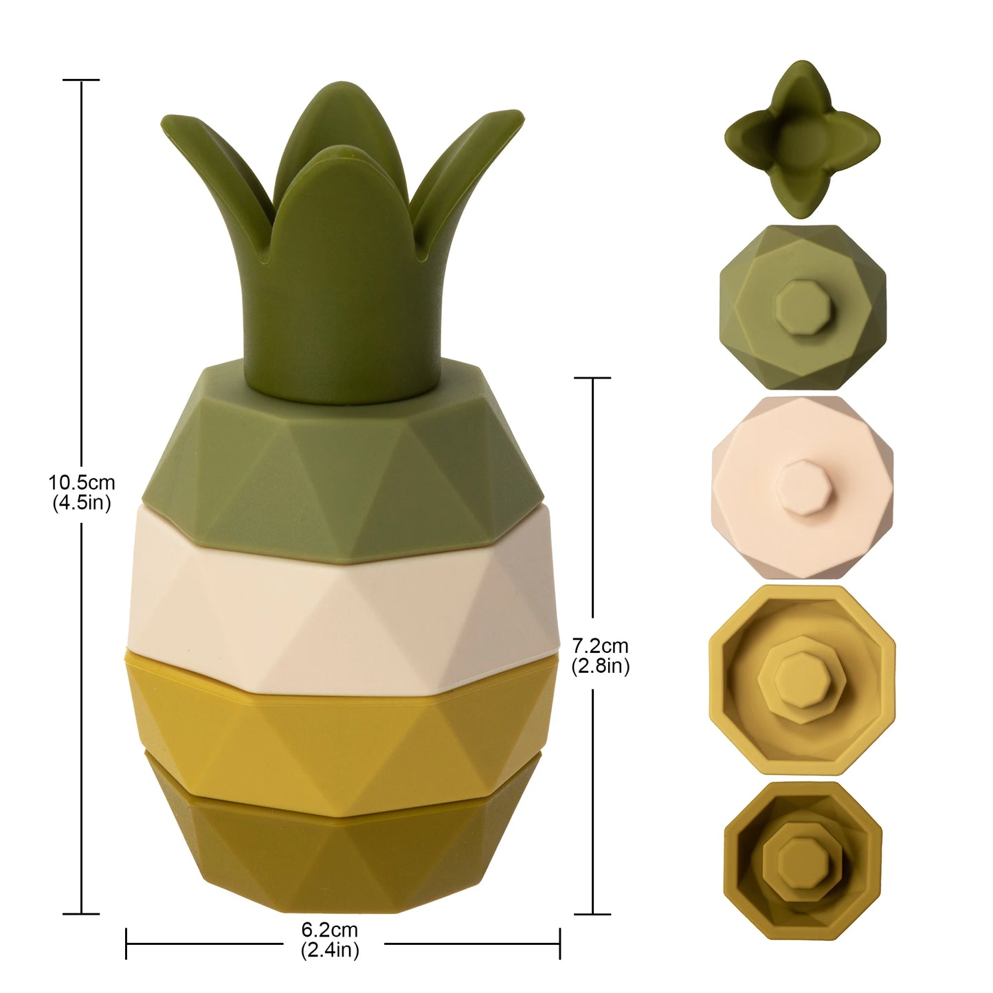 Puzzle 3D pezzi impilabili frutta in silicone per bambini multivariante