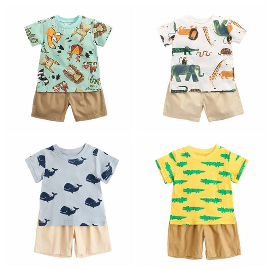 Set Tuta 2 Pezzi Maglietta e Shorts per Bambini multivariante