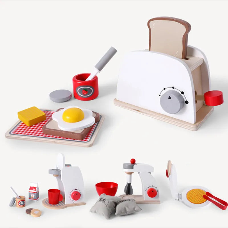 Gioco di imitazione in legno attrezzi da cucina per bambini