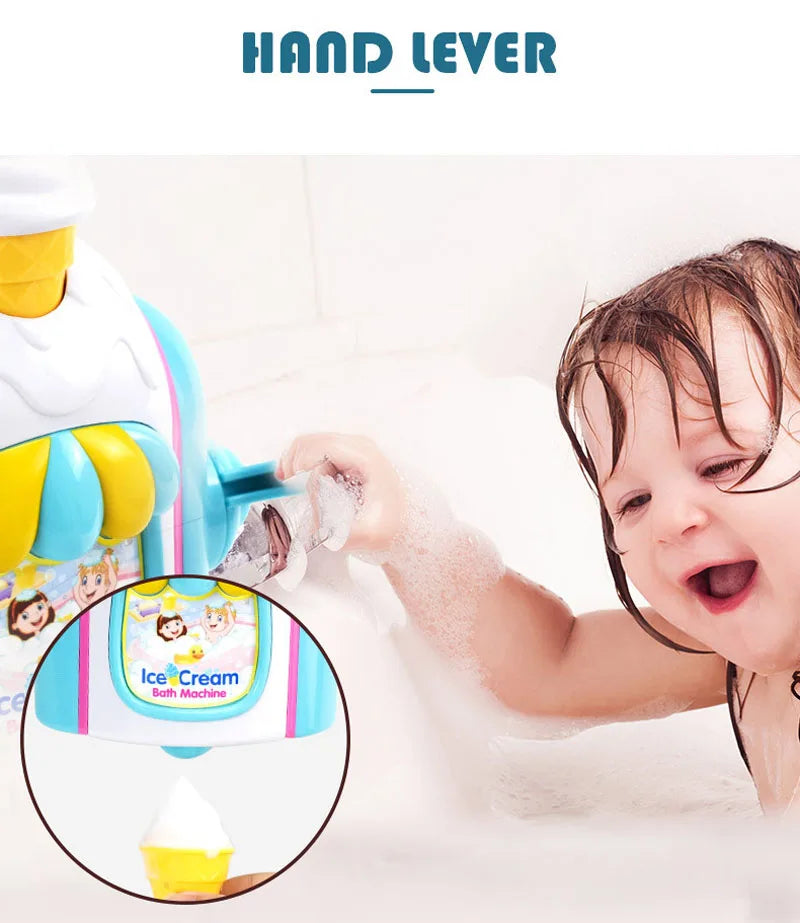 Juego de baño con máquina de helado de espuma