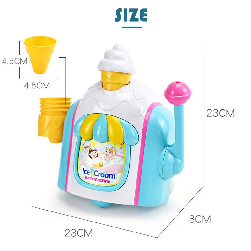 Juego de baño con máquina de helado de espuma