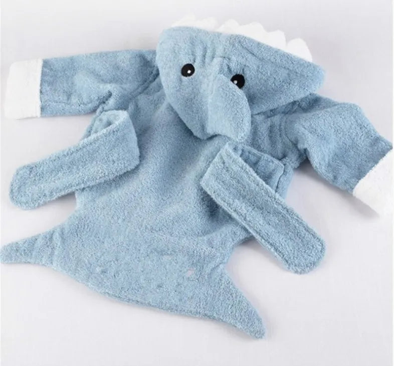 Accappatoio in morbido cotone con cappuccio a forma di animale