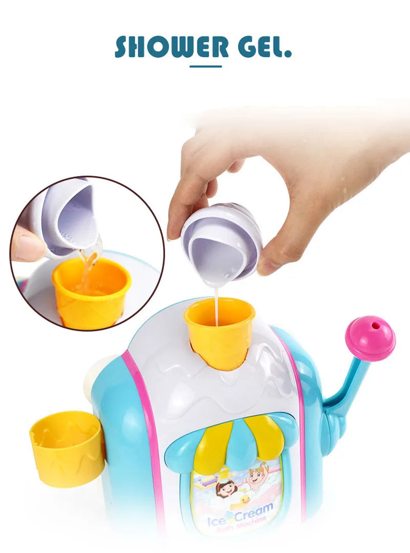 Juego de baño con máquina de helado de espuma