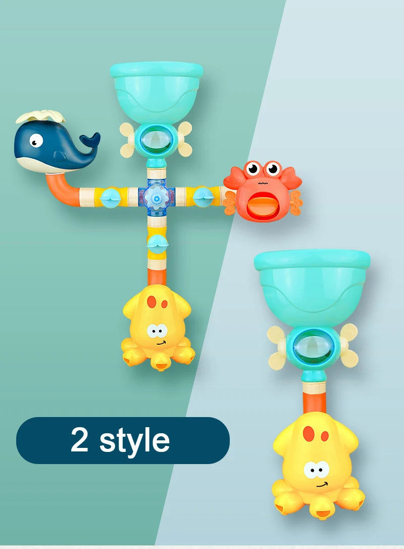 Jeu de Salle de Bain Robinet à Pulvérisation Animaux Marins