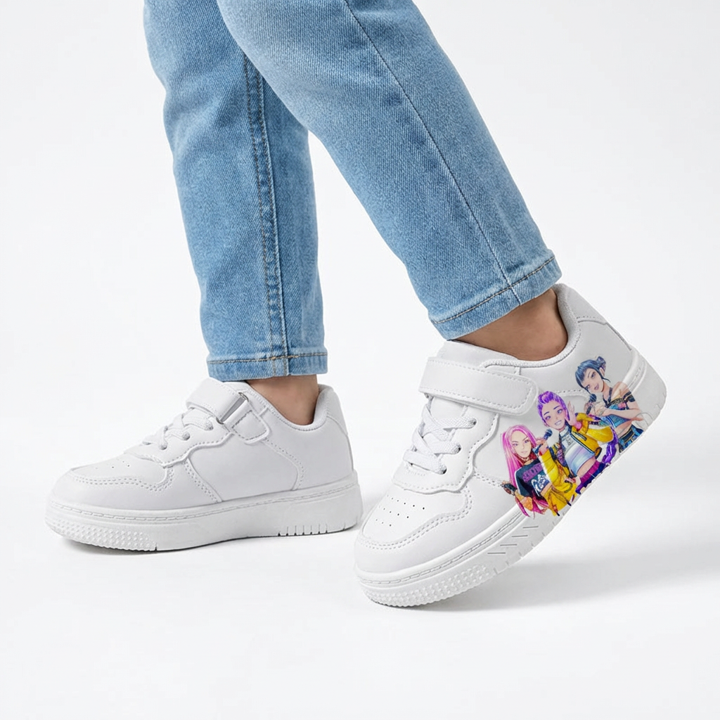 Sneakers KPop Bianche Super Trend per Bambini (3–12 anni)
