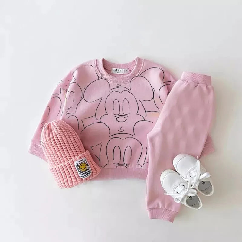 Set Tuta 2 Pezzi Felpa e Pantalone Cartoon per Bambini Multivariante