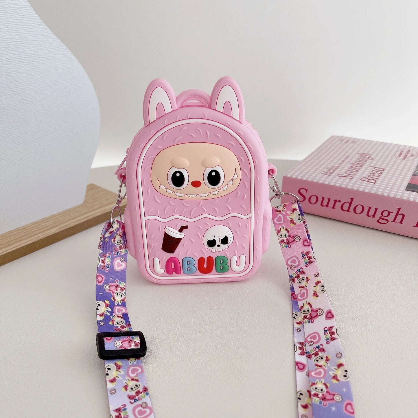 Borsa Labubu a tracolla in Silicone portaoggetti