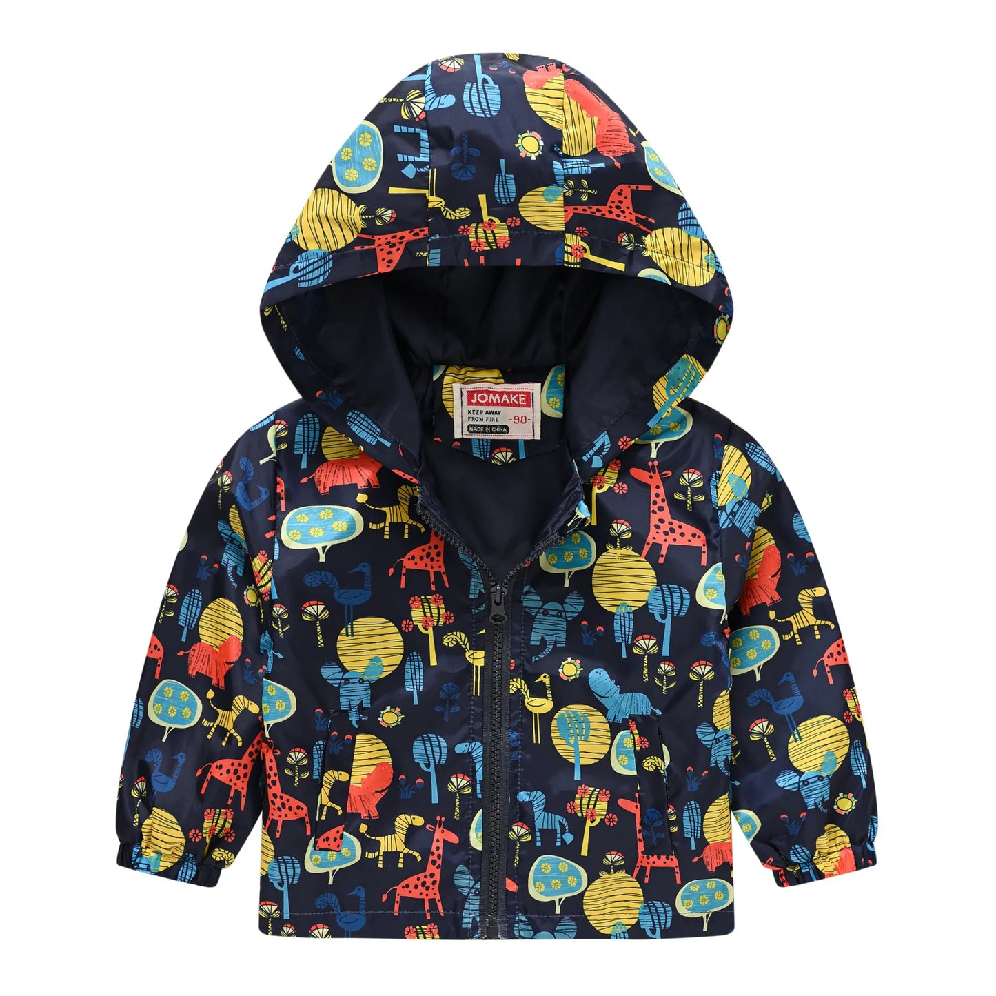 Giacca Antivento Impermeabile con Cappuccio e Zip per Bambini Multivariante