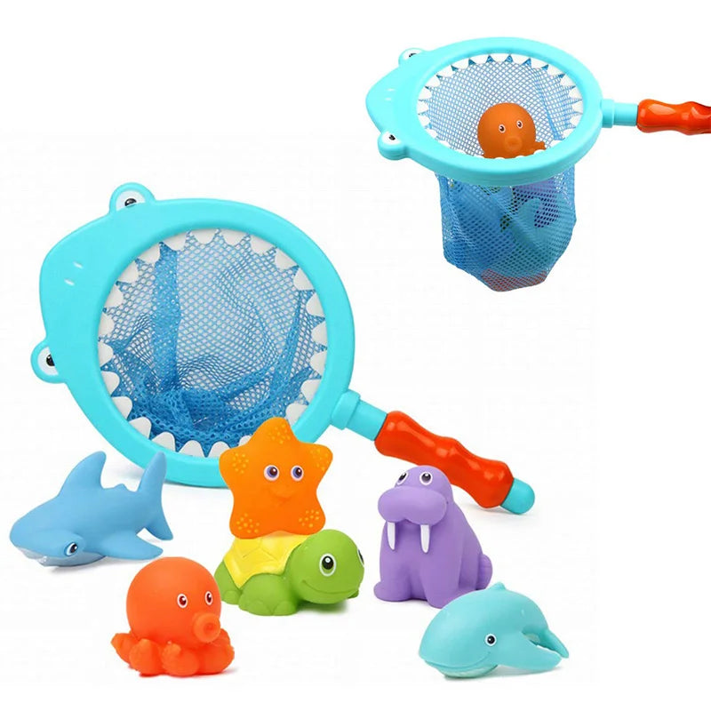 Gioco da Bagno Retino con 6 Animali Galleggianti