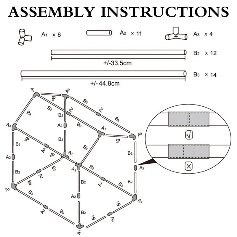 Tente de jeu assemblable en plusieurs variantes