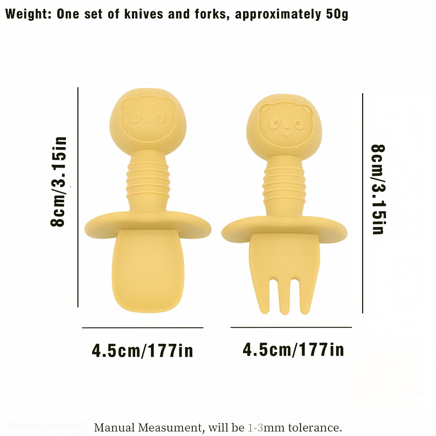 Set 2 Posate in Silicone per Bambini Multivariante