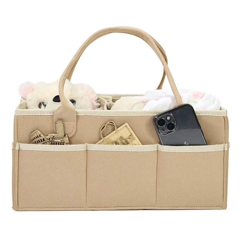 Cesta Portapannolini e Portaoggetti con Tasche