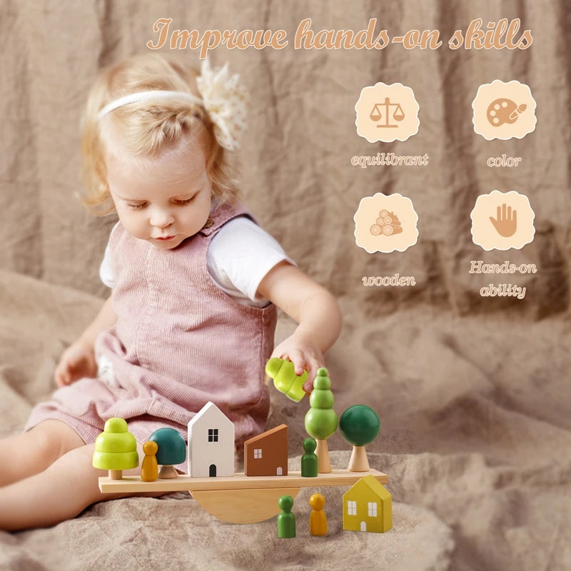 Gioco in legno Montessori Equilibrio e Cucito per bambini multivariante