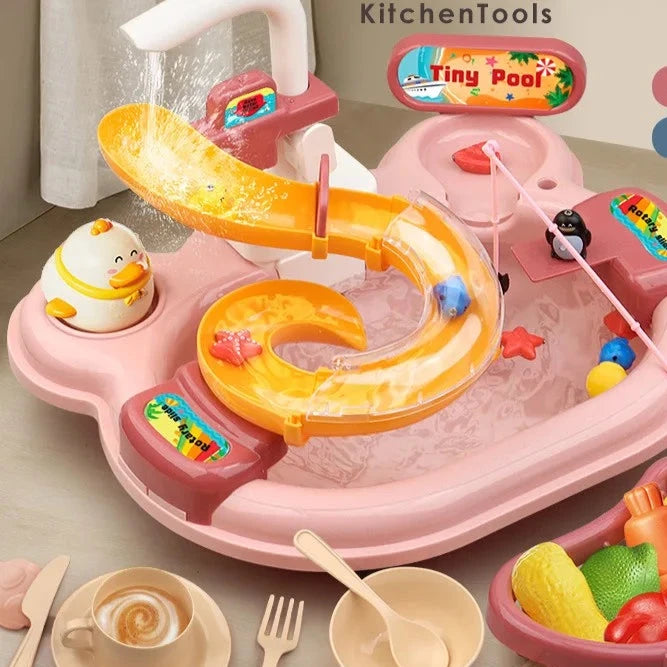Gioco 2-1 Pesca in Piscina & lava i piatti! con suoni e luci per bambini multivariante