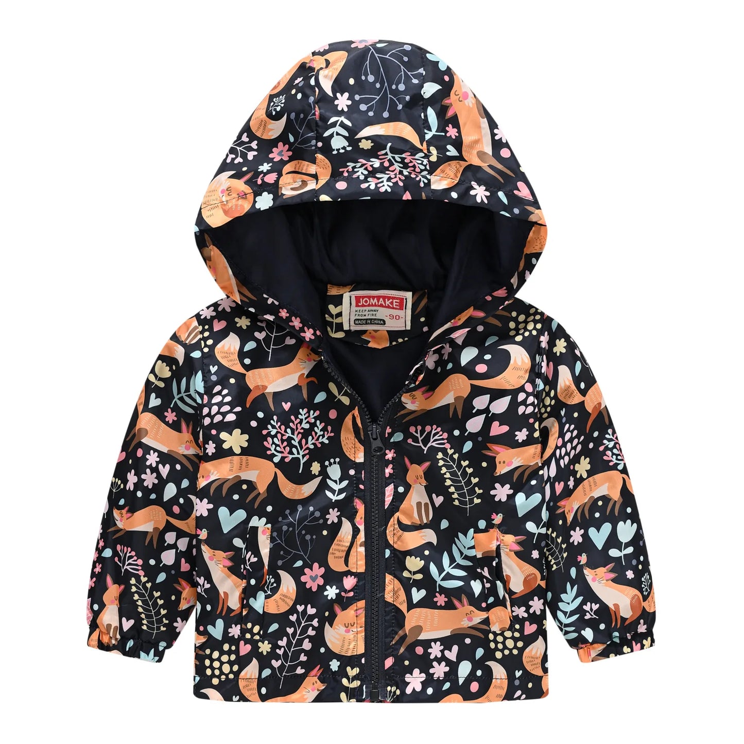 Giacca Antivento Impermeabile con Cappuccio e Zip per Bambini Multivariante