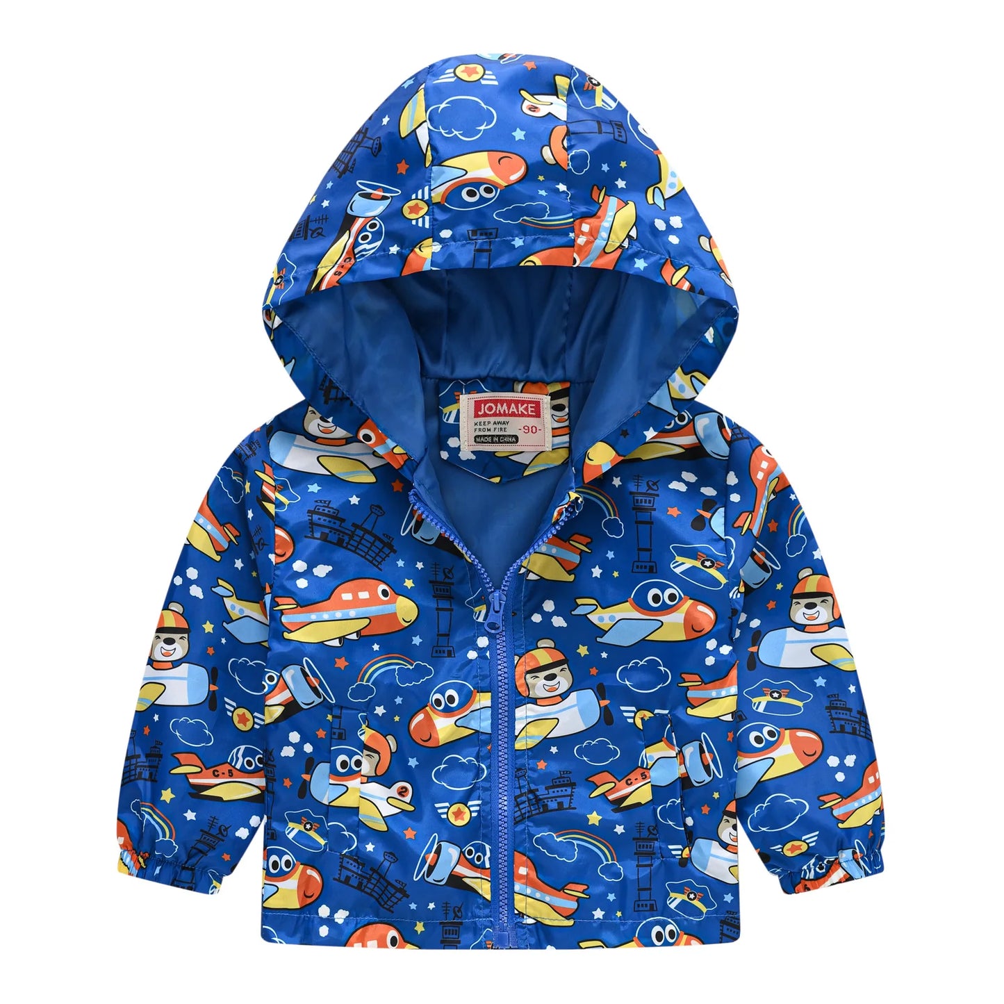 Giacca Antivento Impermeabile con Cappuccio e Zip per Bambini Multivariante