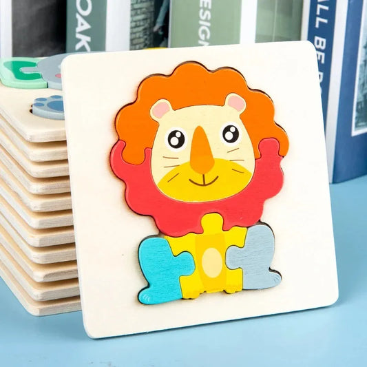 Puzzle Tangram in legno con animali e mezzi di trasporto