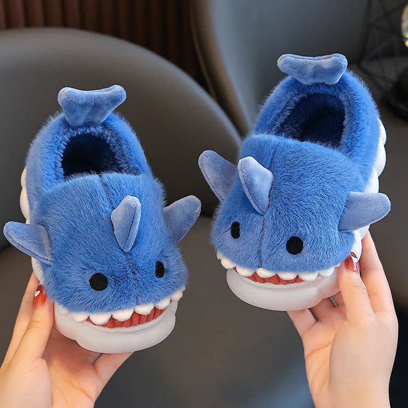 Chaussons requin rembourrés antidérapants pour enfants et adolescents