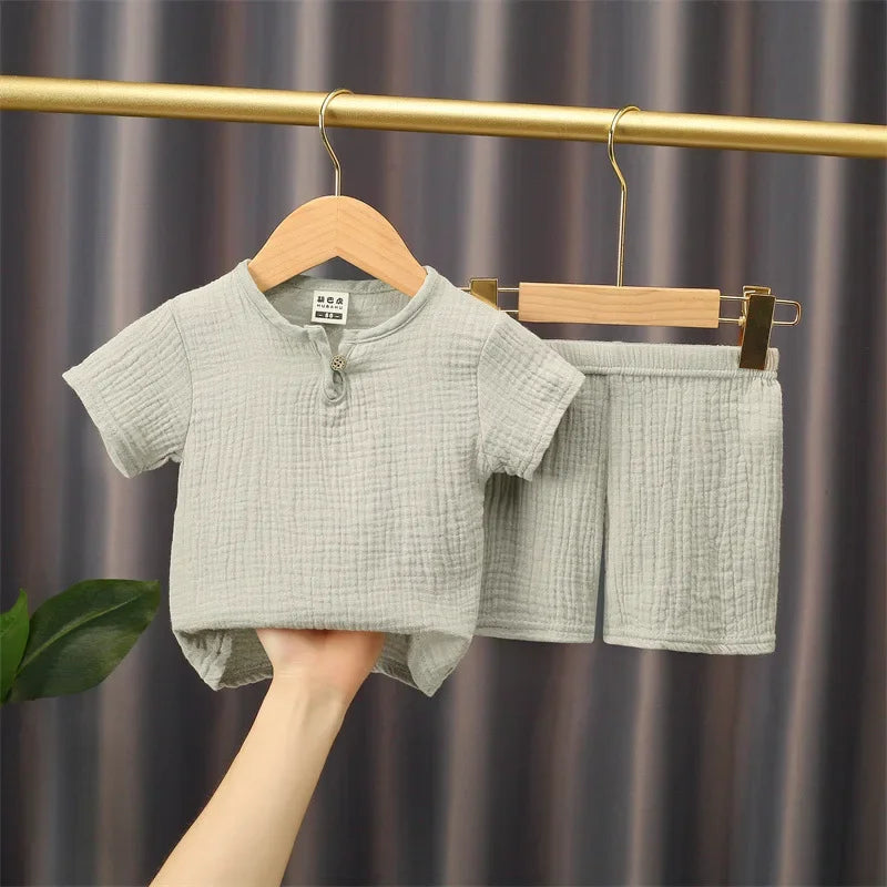 Completo 2 Pezzi Maglietta e pantaloncini estivi per Bambini multivariante