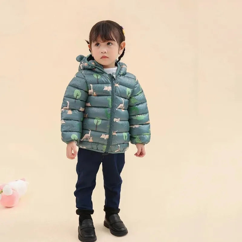Giubbotto Caldo Dinosauro con Cappuccio per Bambini