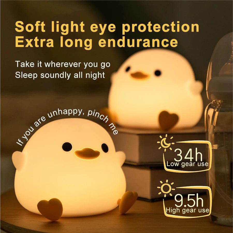 Luce notturna a LED Anatra Lampada in silicone per bambini