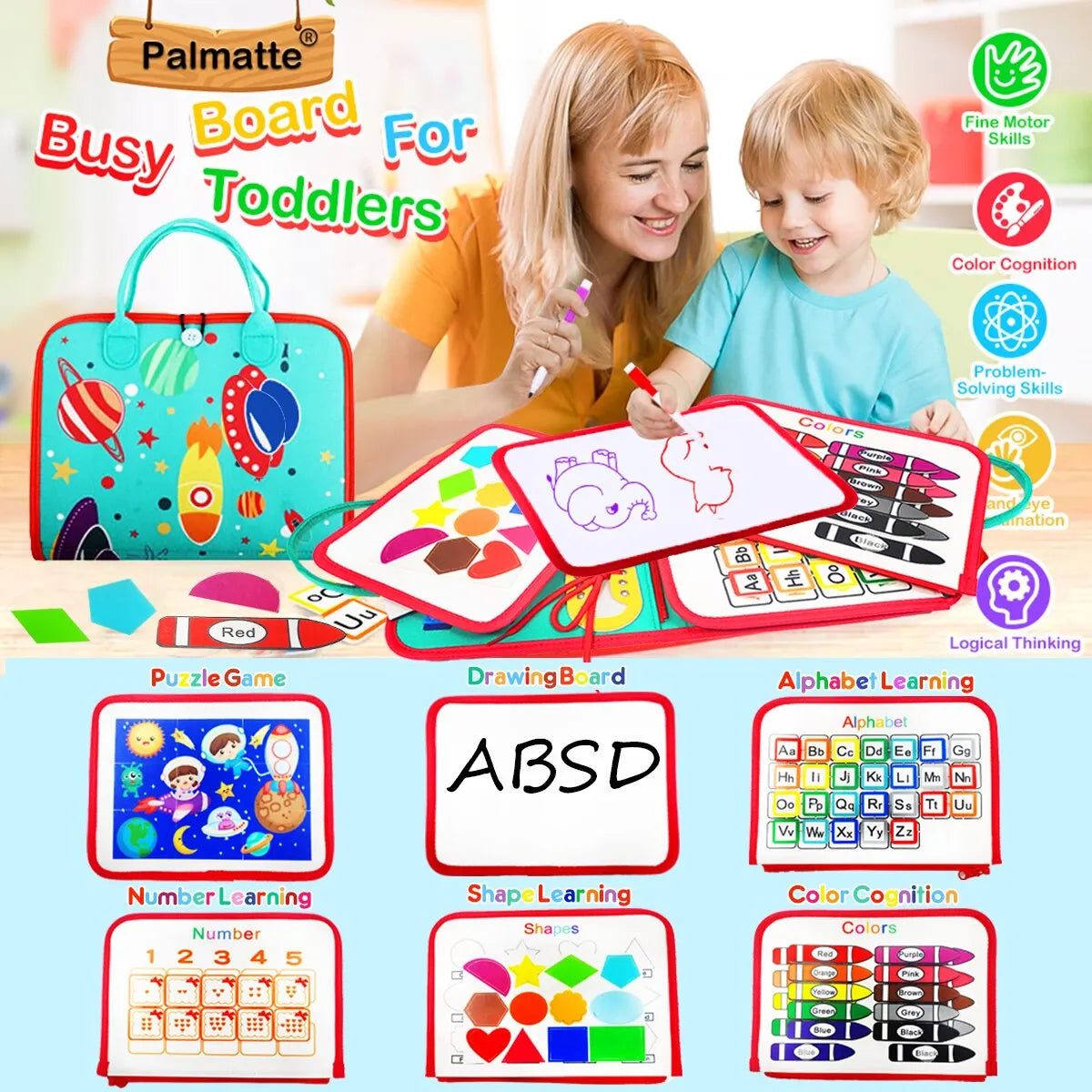 Busy board Montessori activity board tavoletta sensoriale