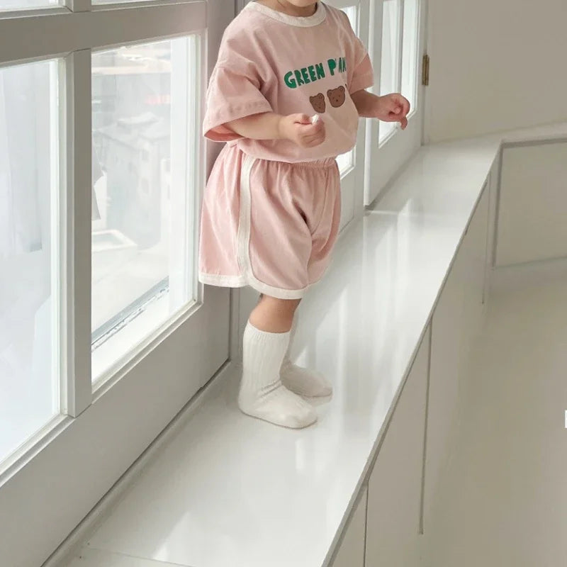 Ensemble de survêtement 2 pièces avec t-shirt et short pour enfants