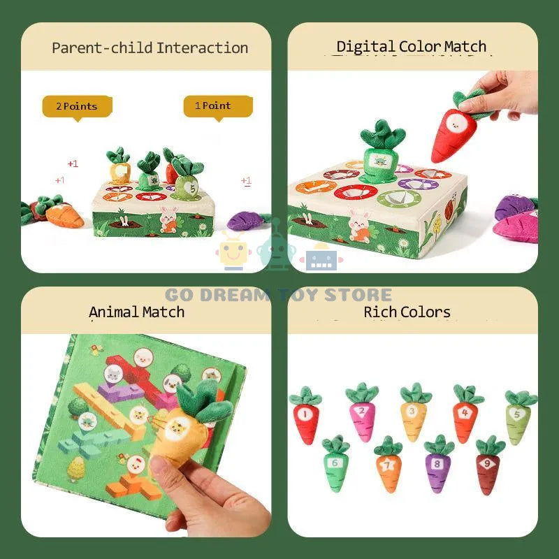 Raccogliamo le Carote Gioco Morbido Montessori per Bambini