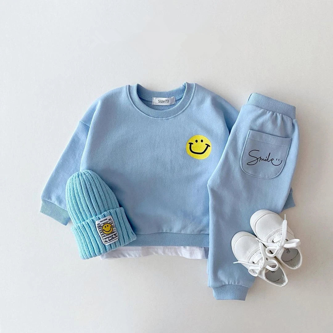 Set tuta in cotone per bambini Smile multicolore