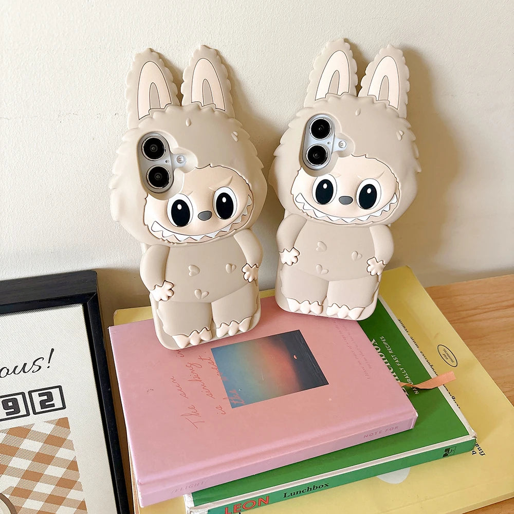 Labubu  Cover in Silicone Morbido Grande per Iphone