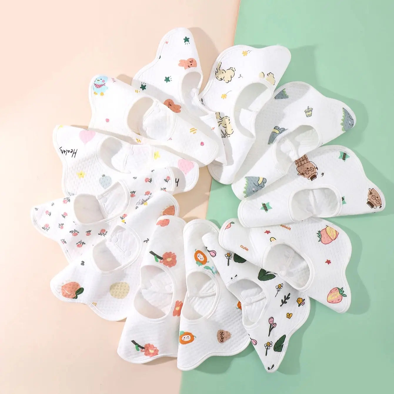 Bavoir multi-variantes en coton imperméable pour nouveau-né