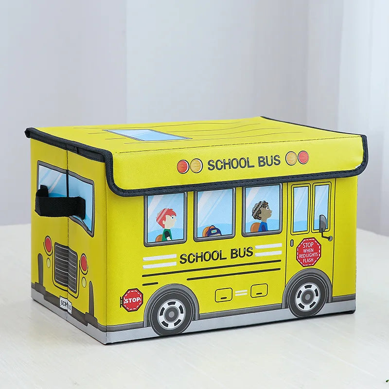 Scatola Contenitore in Canvas con Coperchio Scuolabus