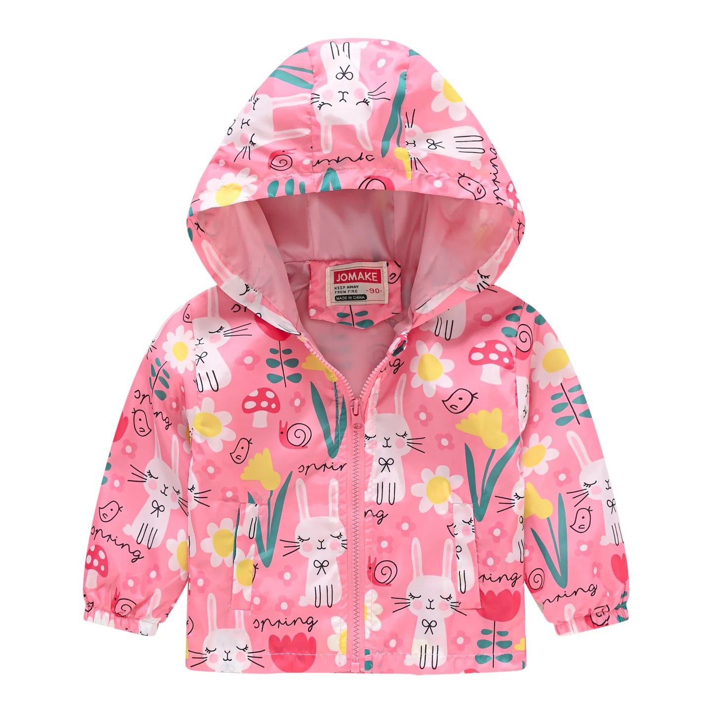 Giacca Antivento Impermeabile con Cappuccio e Zip per Bambini Multivariante