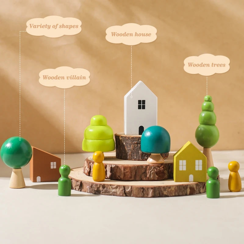 Gioco in legno Montessori Equilibrio e Cucito per bambini multivariante