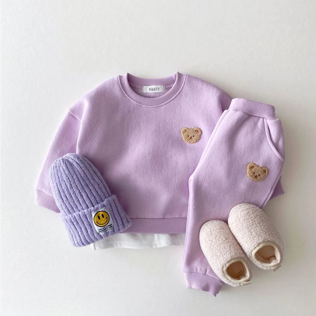 Set tuta in cotone per bambini orsetto multicolore