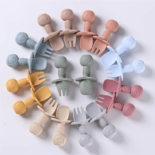Set 2 Posate in Silicone per Bambini Multivariante