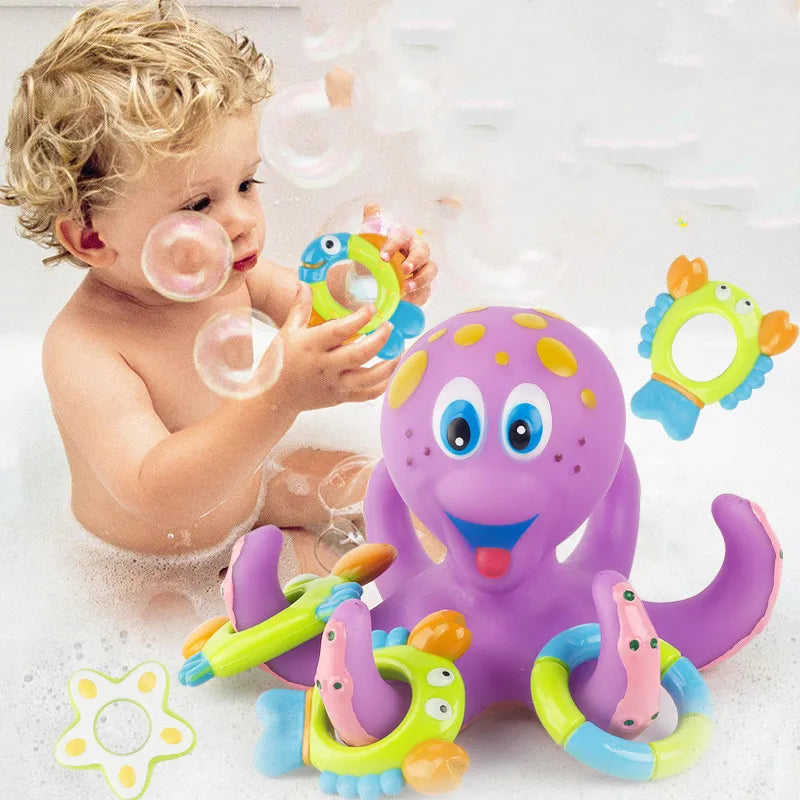 Juego de Baño Pulpo Flotante y Aros
