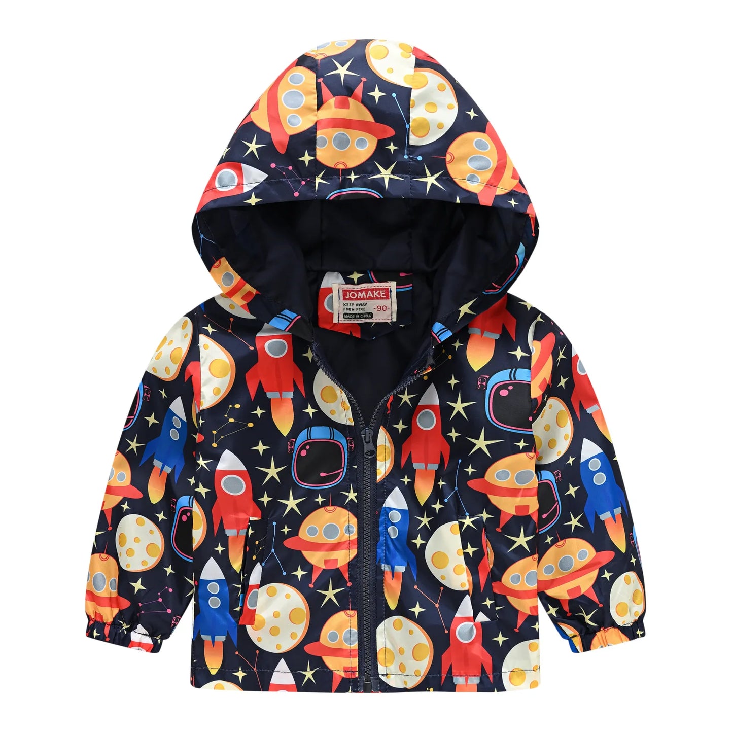 Giacca Antivento Impermeabile con Cappuccio e Zip per Bambini Multivariante