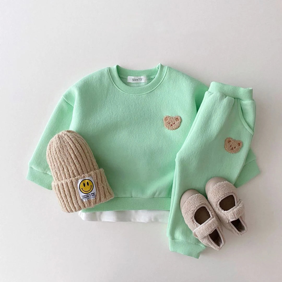 Set tuta in cotone per bambini orsetto multicolore