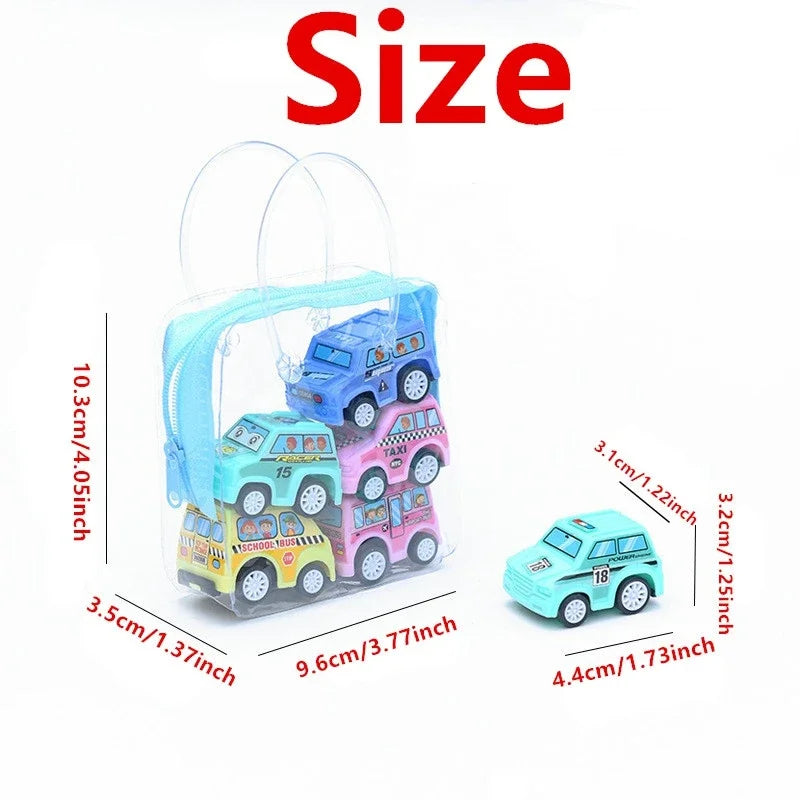 Set da 6 veicoli giocattolo con borsa per bambini multivariante