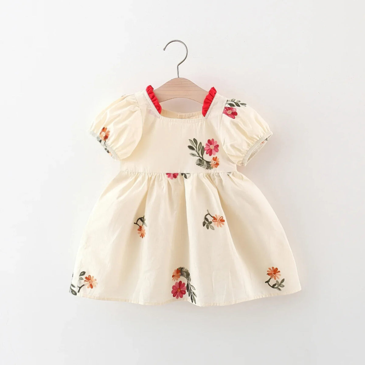 Abito Principessa da Neonata con Ricami Floreali