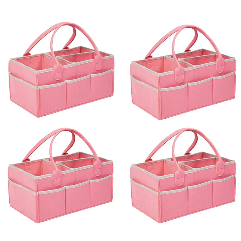 Cesta Portapannolini e Portaoggetti con Tasche