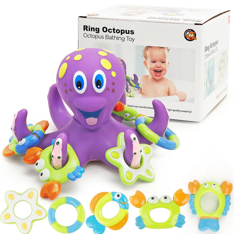 Juego de Baño Pulpo Flotante y Aros