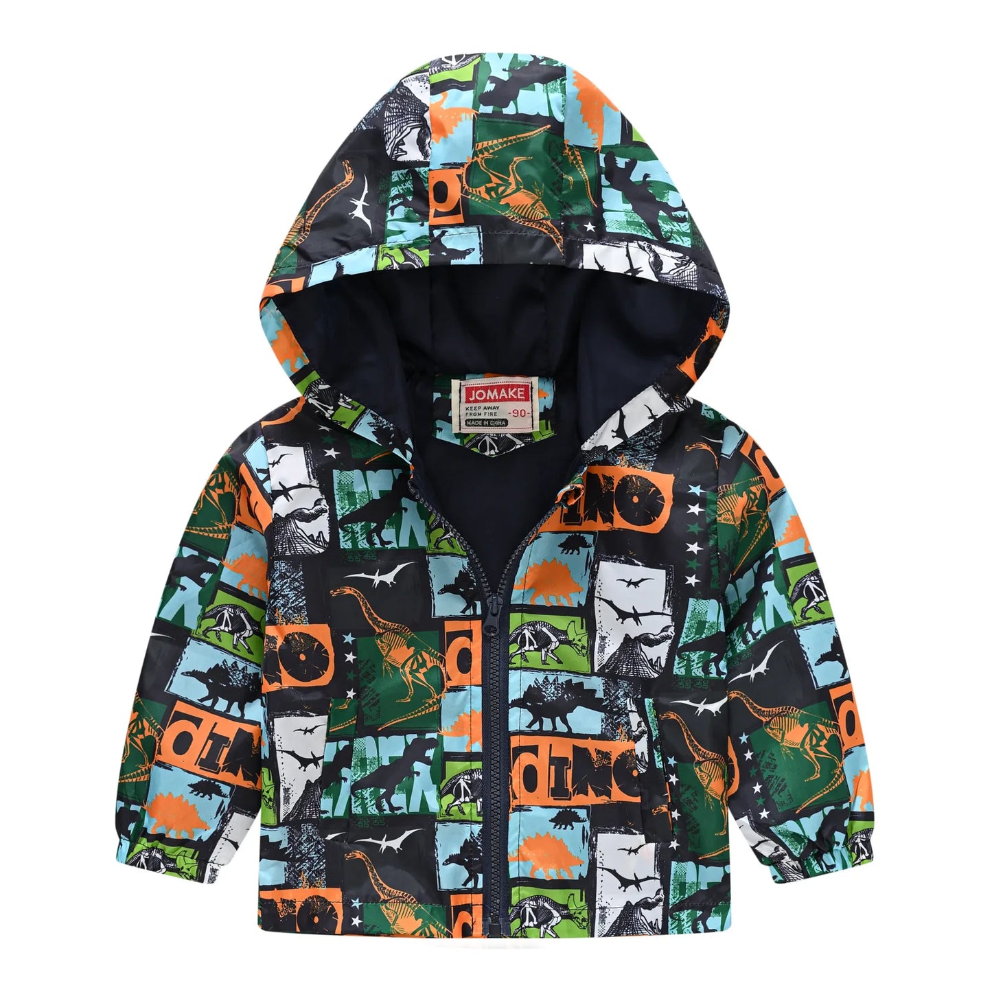 Giacca Antivento Impermeabile con Cappuccio e Zip per Bambini Multivariante